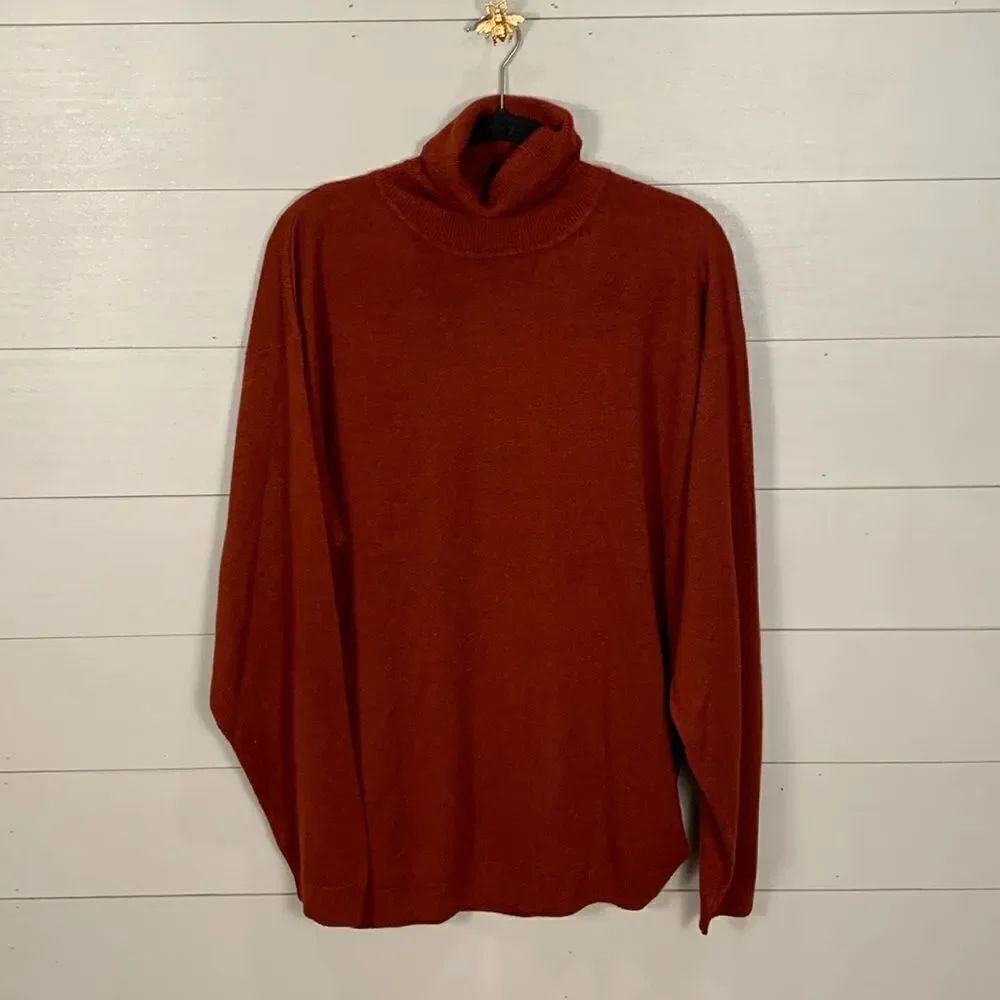 Virgola red turtleneck long sleeved winter sweater woman’s XXL
